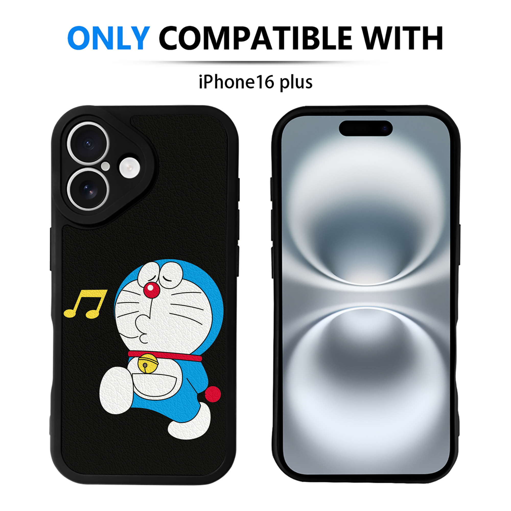 （画像用） ドラえもん Doraemon 【iPhone 16シリーズ対応】シリコンスマホケース（レザー調） 材質：シリコン